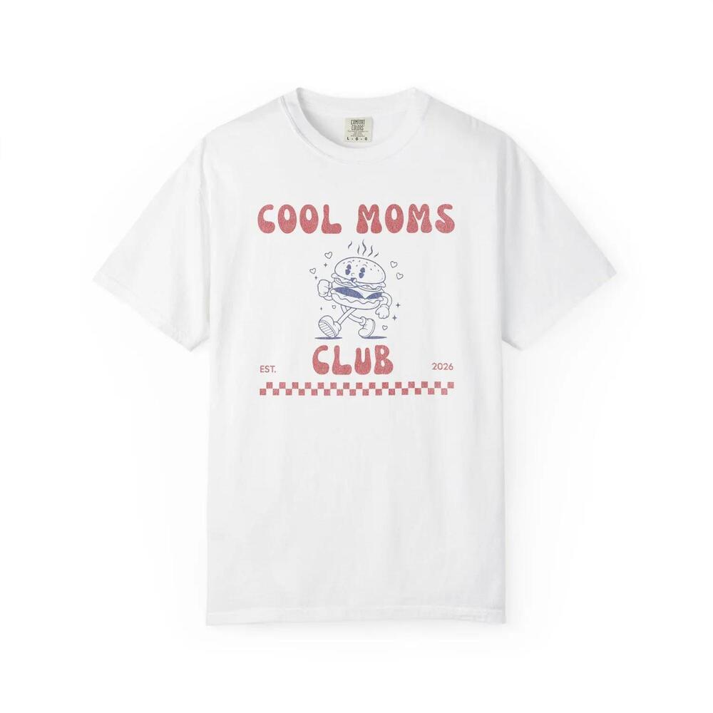 Cool Moms Club Graphic T-Shirt Retro Diner Burger Illustration